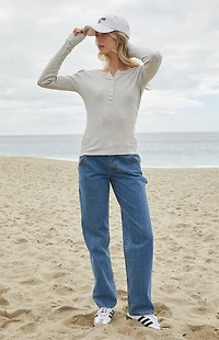 John Galt Silver Athern Thermal Long Sleeve Top