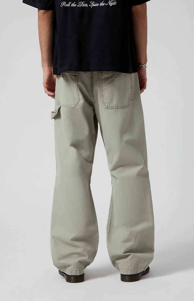 Pacsun Olive Reinforced Knee Panels Baggy Carpenter Pants