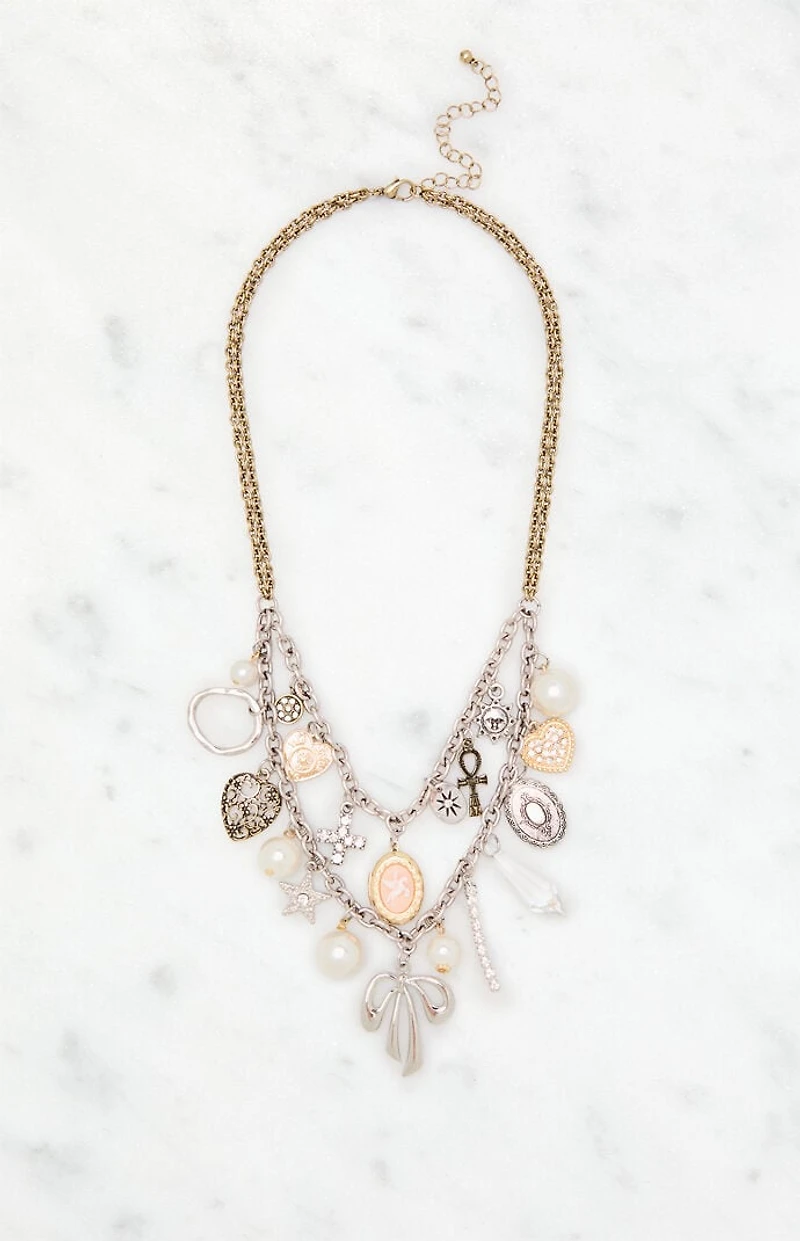 LA Hearts Penelope Mixed Metal Charm Necklace