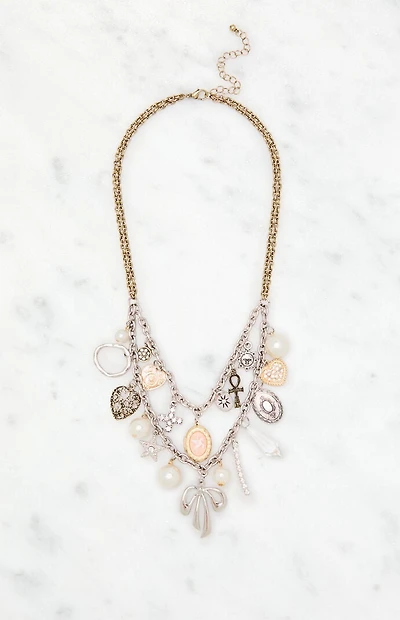 LA Hearts Penelope Mixed Metal Charm Necklace