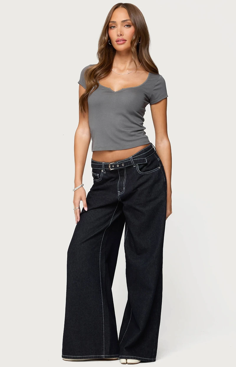 Edikted Ettalie Scoop Neck T-Shirt