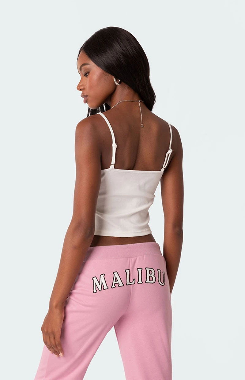 Edikted Lace Trim Ribbed Tank Top