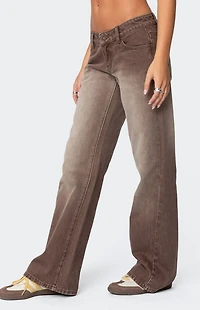 Edikted Alysse Low Rise Washed Jeans