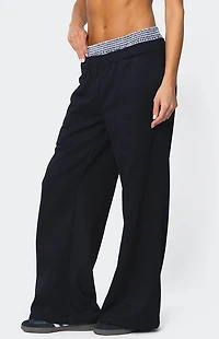 Edikted Gingham Boxer Detail Sweatpants