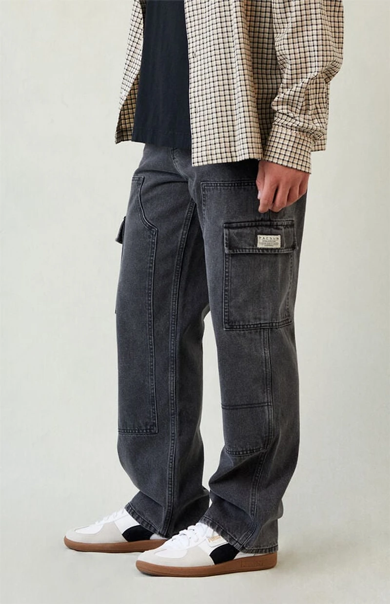 Pacsun Dylan Baggy Jeans Cargo Carpenter Faded Black