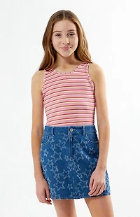 Pacsun Kids Striped Ribbed Scoop Neck One Piece Swimsuit