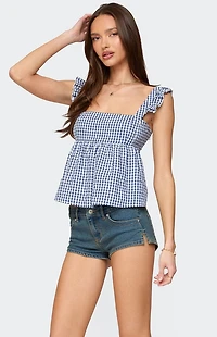 Edikted Jenson Backless Gingham Top