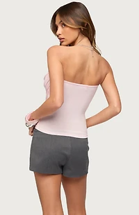 Edikted Darciee Draped Layered Look Strapless Top