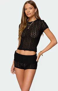 Edikted Rye Sheer Textured T-Shirt