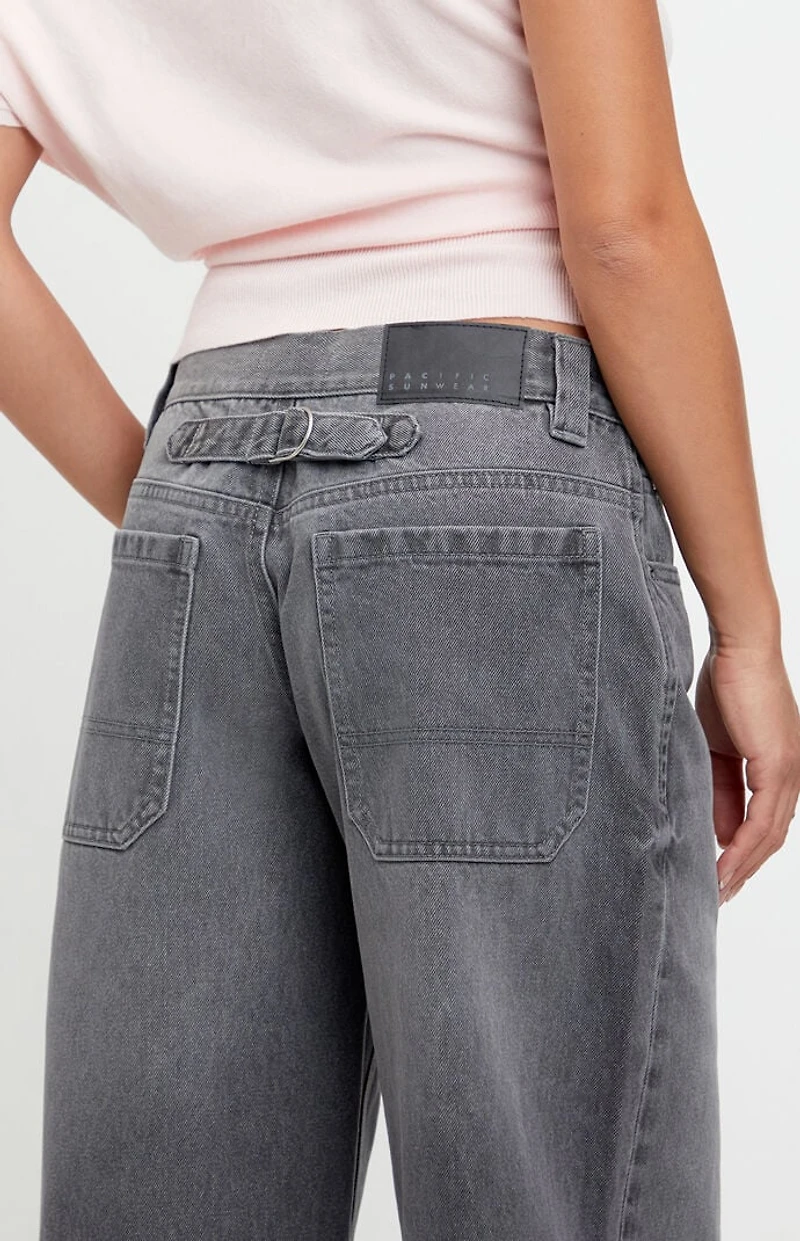 Pacsun Sloane Low Rise Ultra Baggy Jeans Back Tab Gray