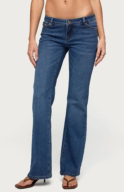 Edikted Vania Ultra Low Rise Bootcut Jeans