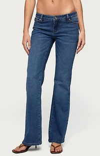 Edikted Vania Ultra Low Rise Bootcut Jeans