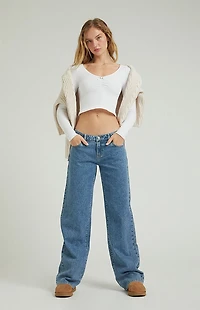 Pacsun Zoe Low Rise Girlfriend Jeans Medium Wash