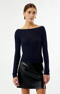 Beverly and Beck Bailey Boat Neck Glitter Sweater