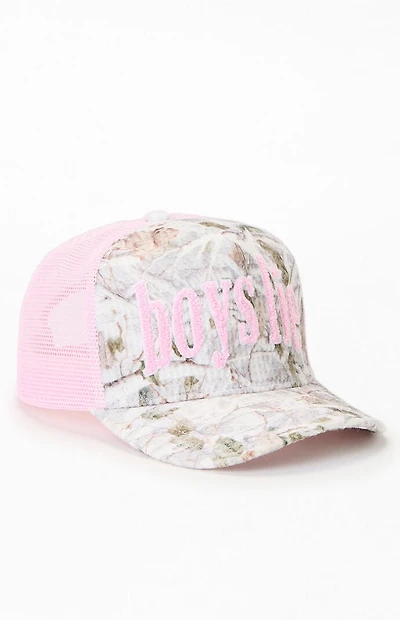 Boys Lie Camo Rose Colored Trucker Hat