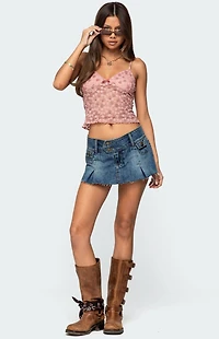 Edikted Floral Textured Lace Tank Top
