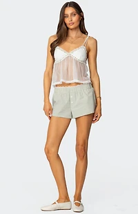 Edikted Sheer Lacey Babydoll Tank Top