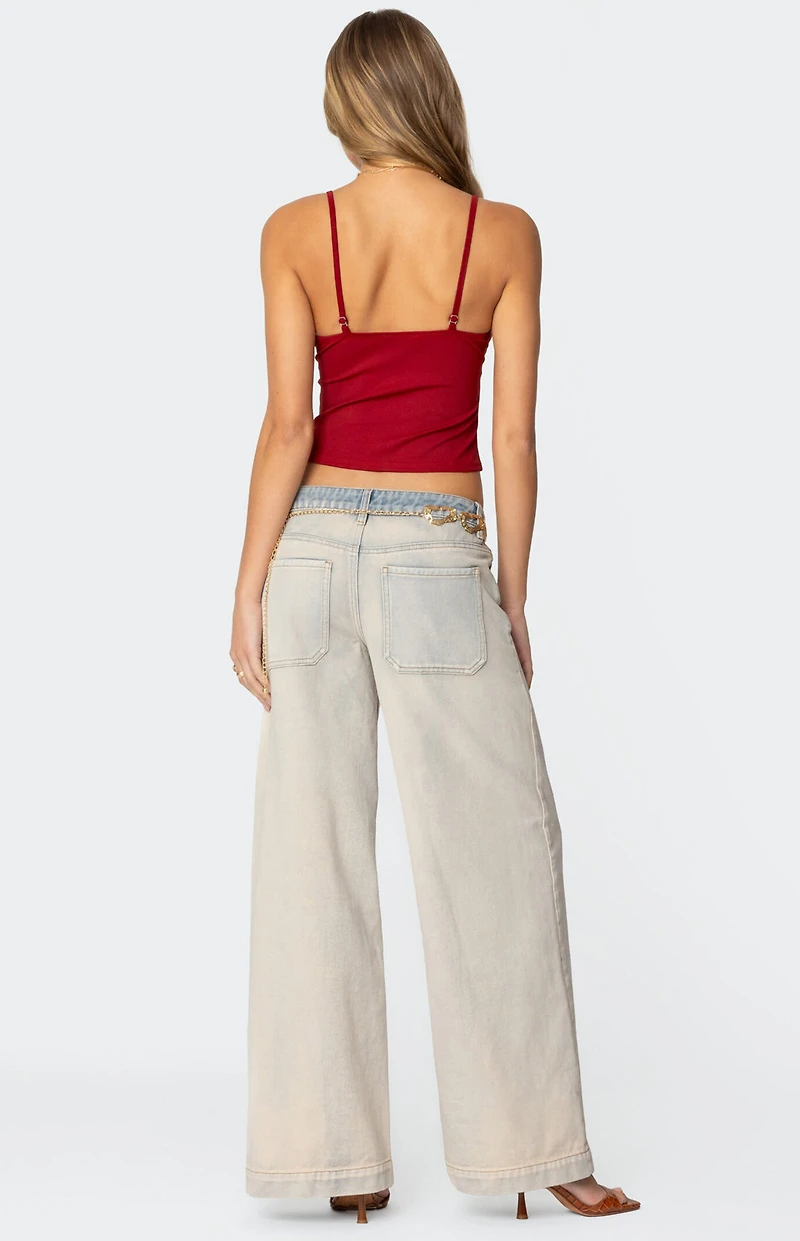 Edikted Rhiannon Washed Wide Leg Jeans