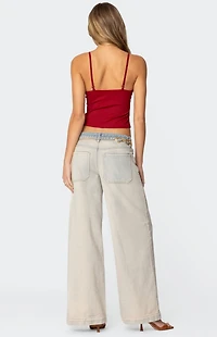 Edikted Rhiannon Washed Wide Leg Jeans