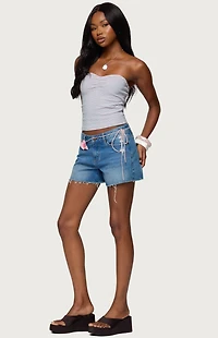 Edikted Veranda Textured Striped Tube Top