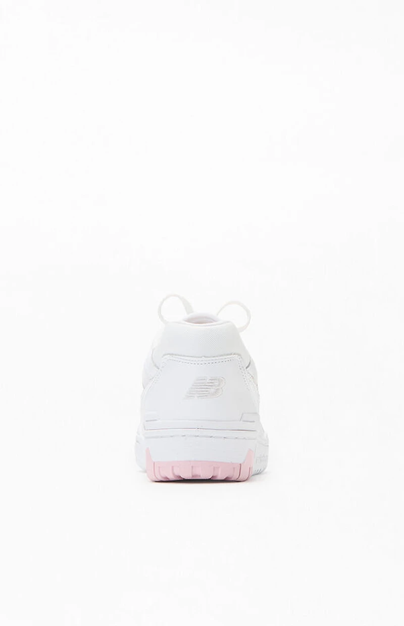 New Balance White & Pink 550 Sneakers