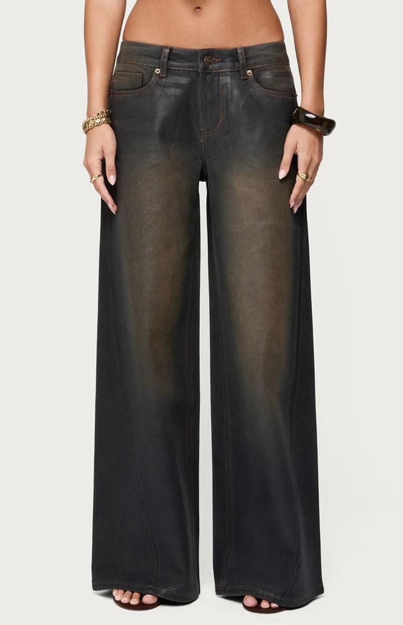 Edikted Oversized Mud Wash Low Rise Jeans