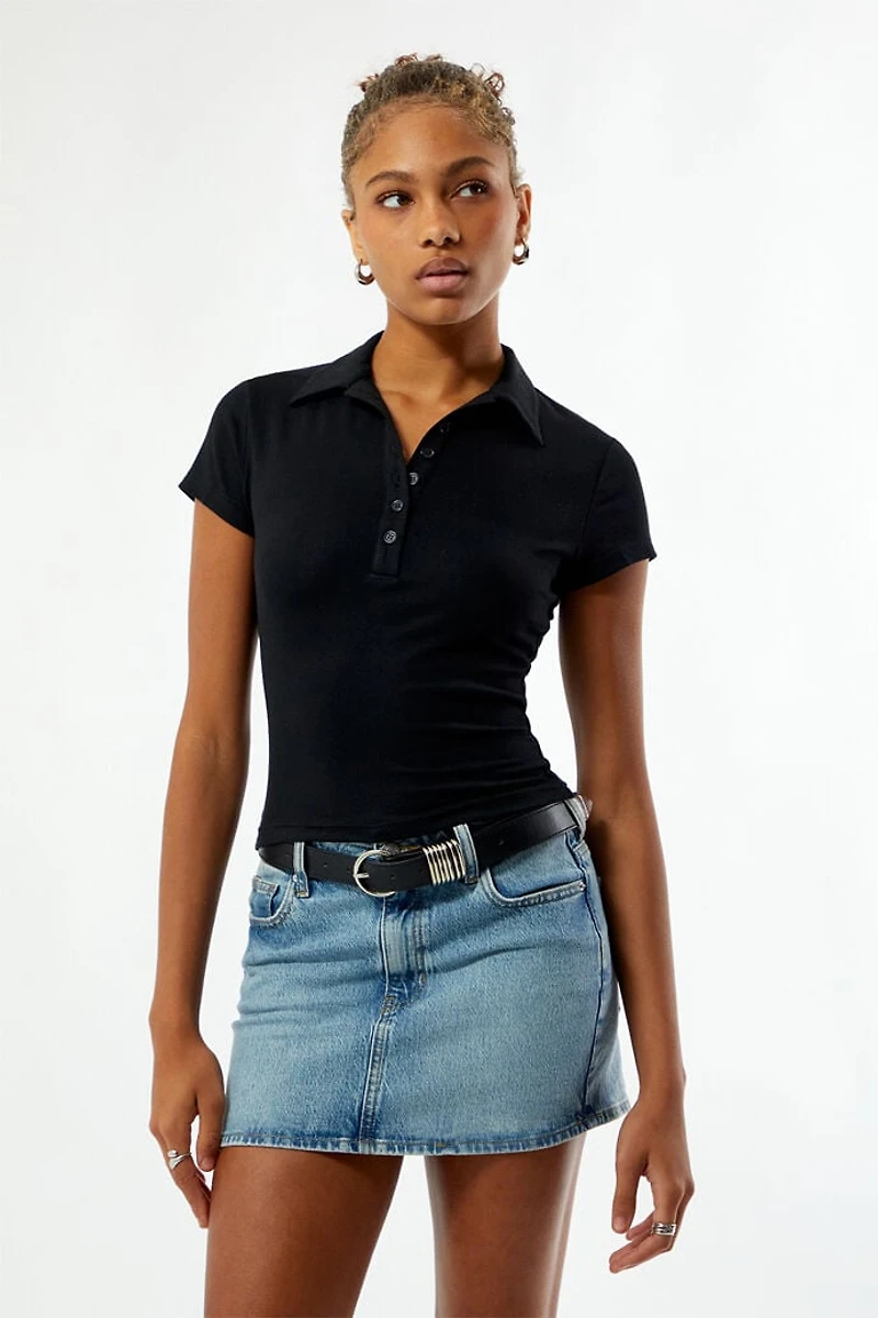 Your Favorite Margot Button Front Fitted Polo Shirt