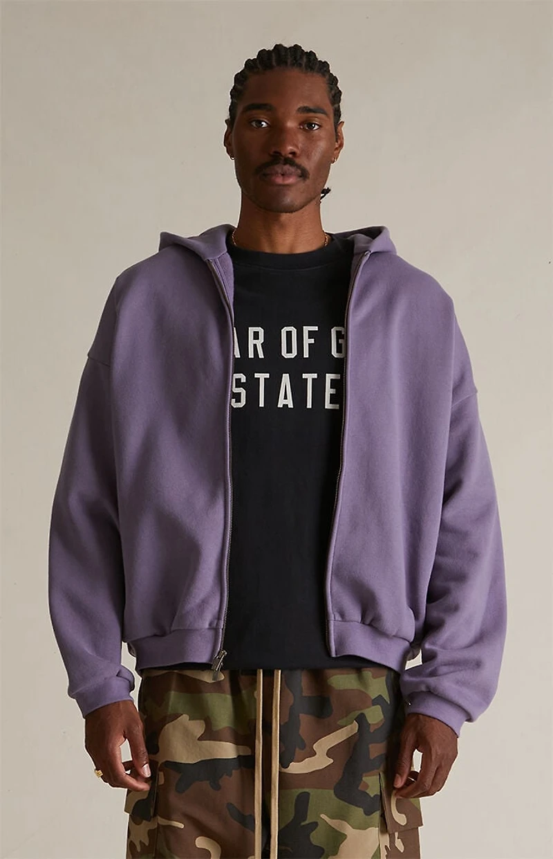 Fear of God ESSENTIALS Lavender Heavy Fleece Full Zip Hoodie