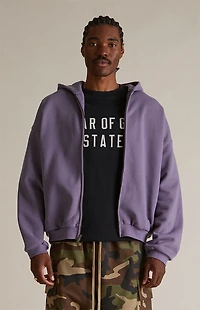 Fear of God ESSENTIALS Lavender Heavy Fleece Full Zip Hoodie