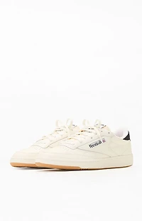 Reebok Off White & Black Club C 85 Vintage Shoes