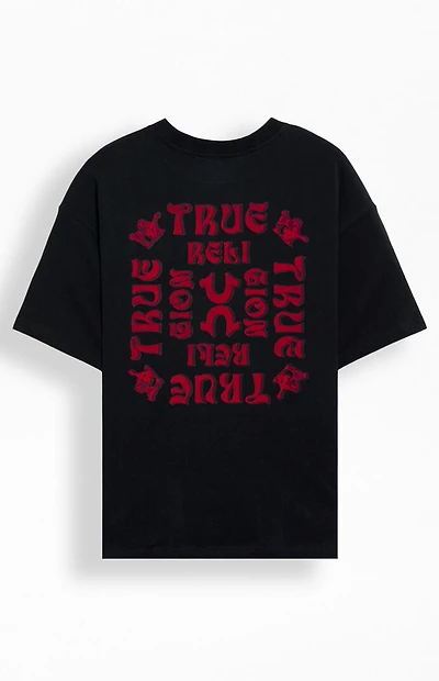 True Religion Flocked Logo Oversized T-Shirt