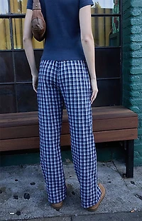 John Galt Blue Plaid Anastasia Baggy Pants