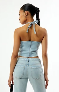 Pacsun Ella Denim Halter Top