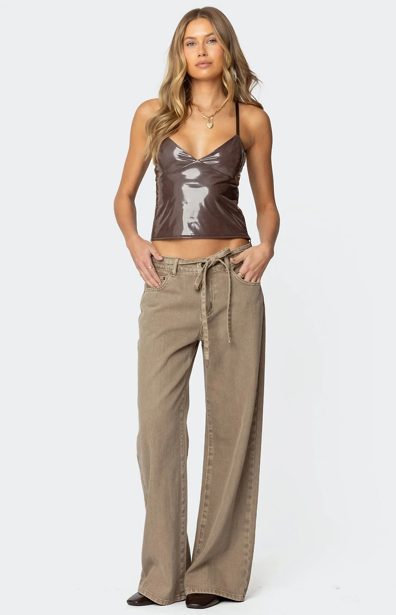 Edikted Carmie Vinyl Tank Top