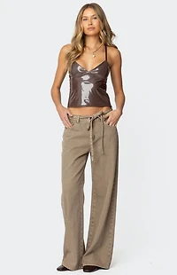 Edikted Carmie Vinyl Tank Top