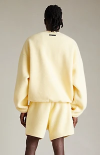 Fear of God ESSENTIALS Garden Yellow Polar Fleece Crew Neck Sweatshirt