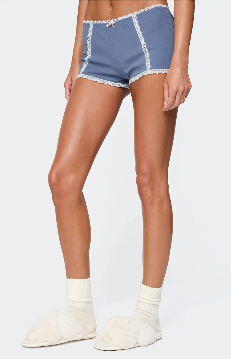 Edikted Eliane Contrast Lacey Shorts