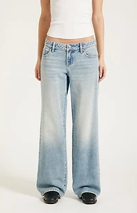 Pacsun Zoe Low Rise Girlfriend Jeans Light Blue