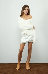 Beverly and Beck Ginger V-Neck Fuzzy Sweater