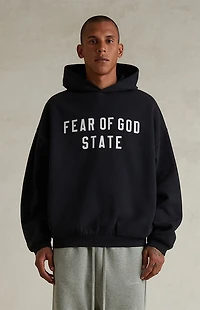 Fear of God ESSENTIALS Jet Black '90s Fit Fleece Hoodie