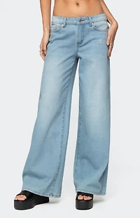 Edikted Ripley Distressed Low Rise Jeans