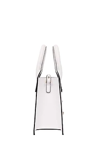 True Religion White Modern Edge Charm Tote Bag