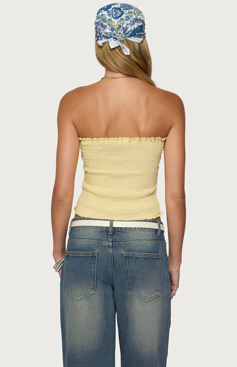 Edikted Emmet Strapless Scrunch Top