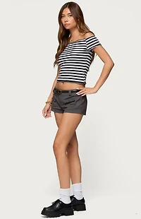 Edikted Amanda Striped Off Shoulder Top