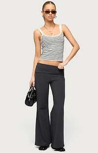 Edikted Petite Wide Leg Fold Over Pants