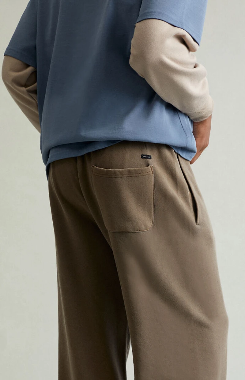 Pacsun Brown Fleece Baggy Bootcut Sweatpants