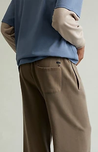 Pacsun Brown Fleece Baggy Bootcut Sweatpants