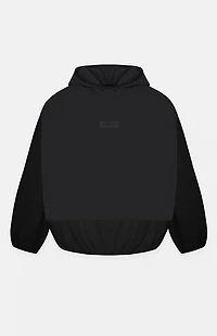 Fear of God ESSENTIALS Black Nylon Fleece Hooded Sweatshirt