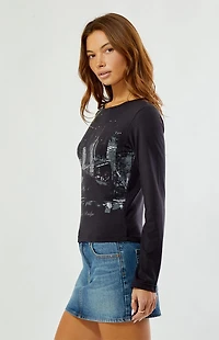 Daisy Street Midnight Long Sleeve Top