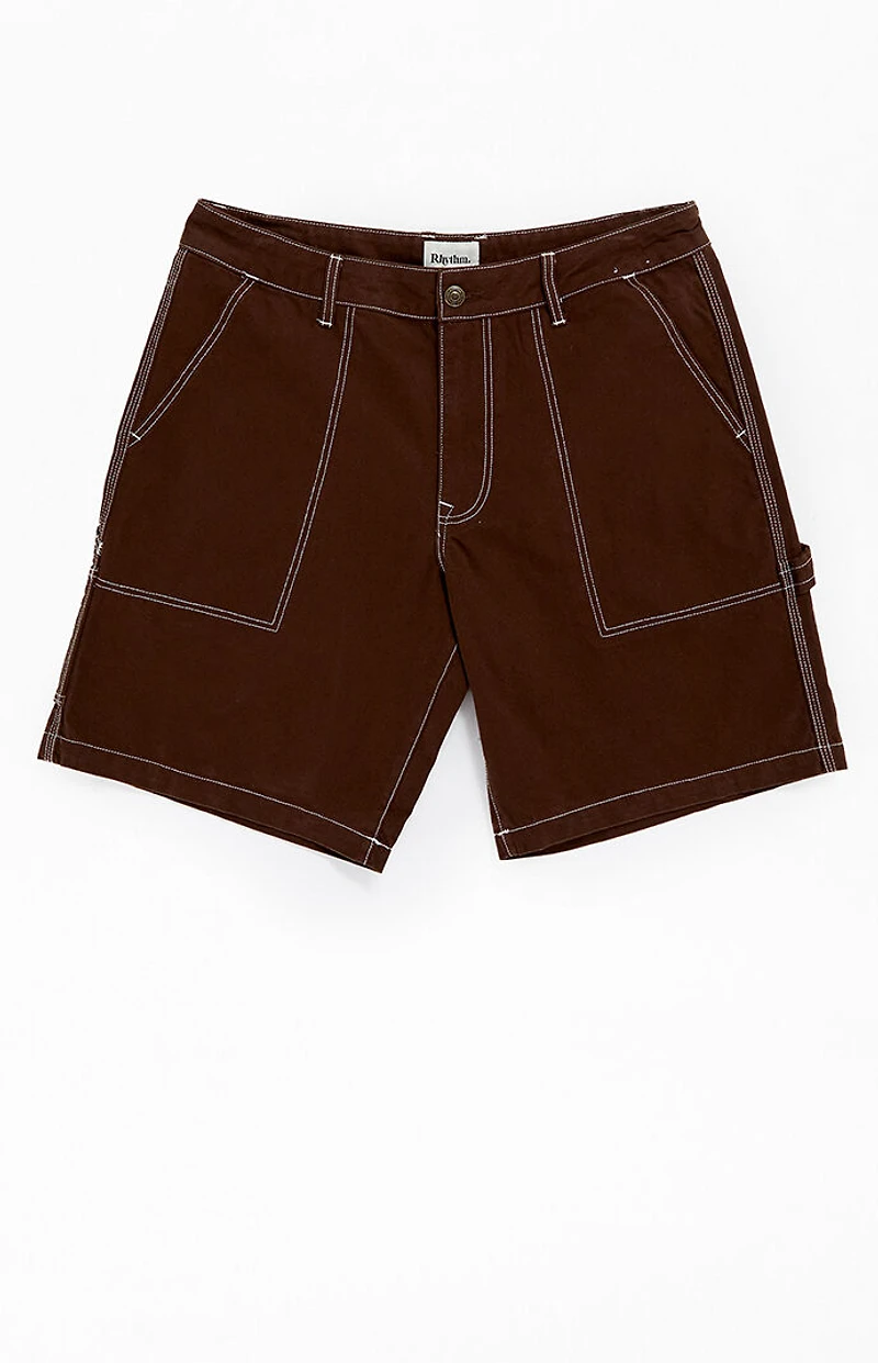 Rhythm Brown Canvas Carpenter Shorts